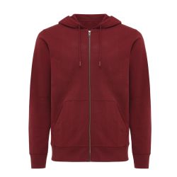 Sweat publicitaire à capuche avec zip en coton recyclé Iqoniq Abisko 340 g/m²