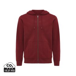 Sweat publicitaire à capuche avec zip en coton recyclé Iqoniq Abisko 340 g/m²