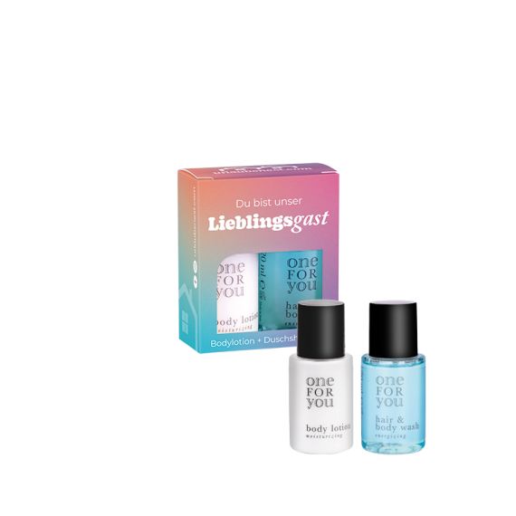 Gel douche et lotion pour le corps en flacon 20 ml personnalisé fabriqué en Europe