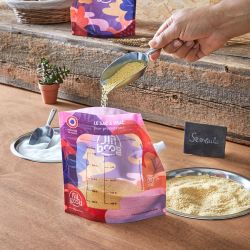 Sac à vrac alimentaire souple avec bouchon de fermeture réutilisable personnalisable FILL GOOD écologique fabriqué en france