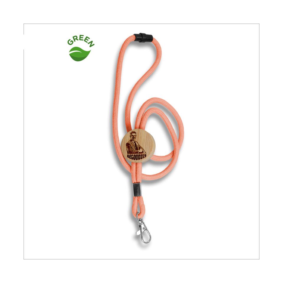 Lanyard tubulaire coton bambou personnalisé