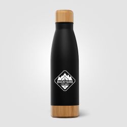 Bouteille publicitaire en acier inoxydable à double paroi Ibiza Bamboo 650 ml