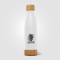 Bouteille publicitaire en acier inoxydable à double paroi Ibiza Bamboo 650 ml