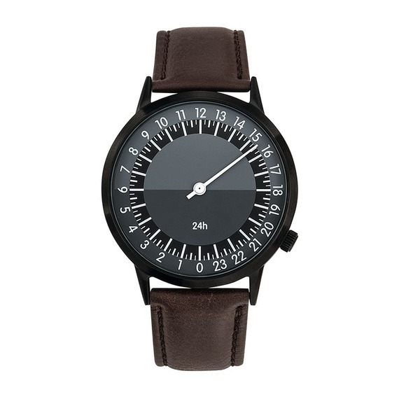 Montre publicitaire 24h mono-aiguille Bracelet cuir