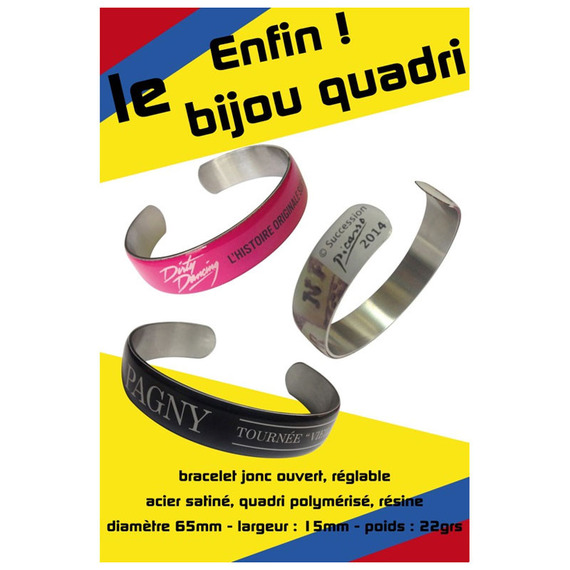 Bracelet Jonc publicitaire quadri