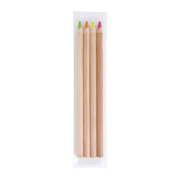 Set surligneur fluo en bois publicitaire 176 mm