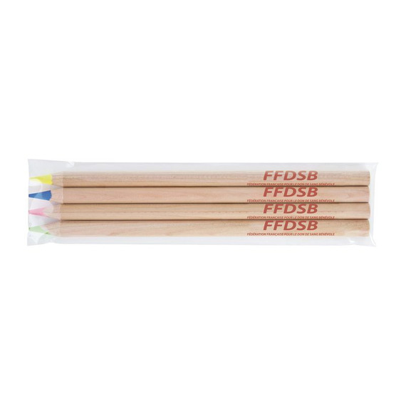 Set surligneur fluo en bois publicitaire 176 mm