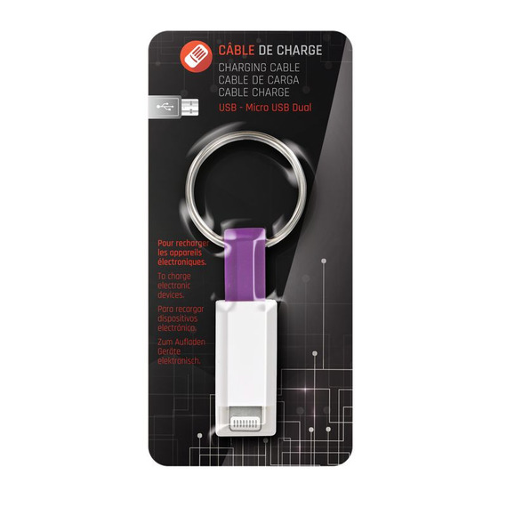 Câble publicitaire quadri de charge micro USB dual