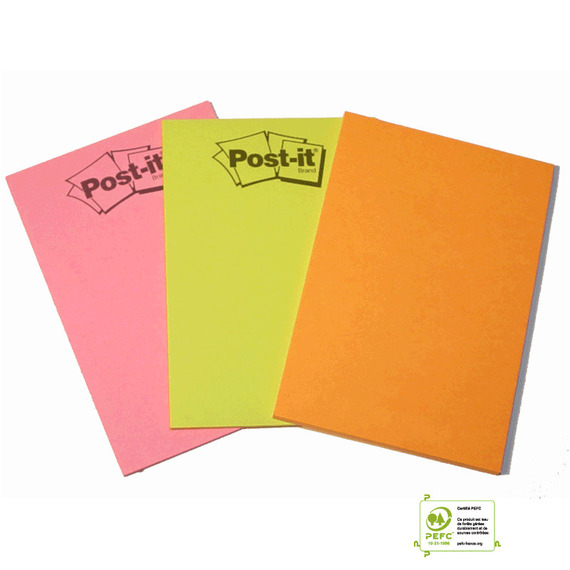 Bloc Post-it® personnalisable 3M Bloc Droit 204x285 mm