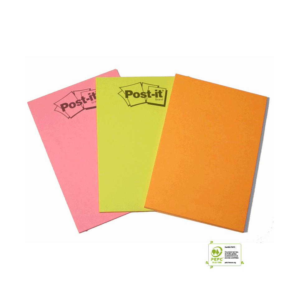 Bloc Post-it® personnalisable 3M Bloc Droit 204x285 mm