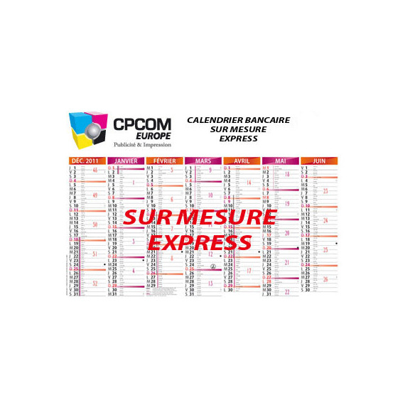 Calendrier publicitaire bancaire sur mesure express