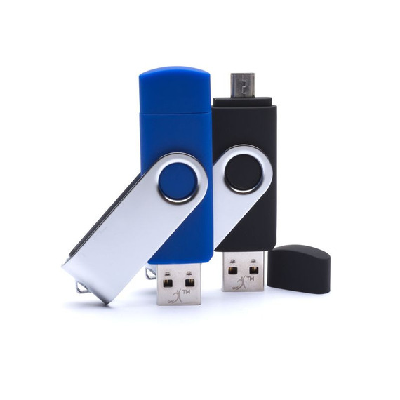 Clé USB personnalisable rotative double prise on the go