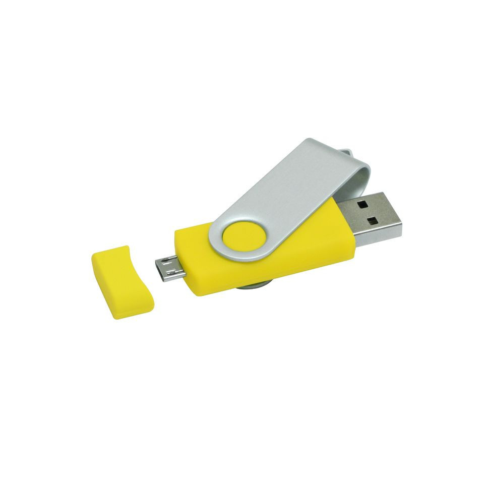 Clé USB personnalisable rotative double prise on the go