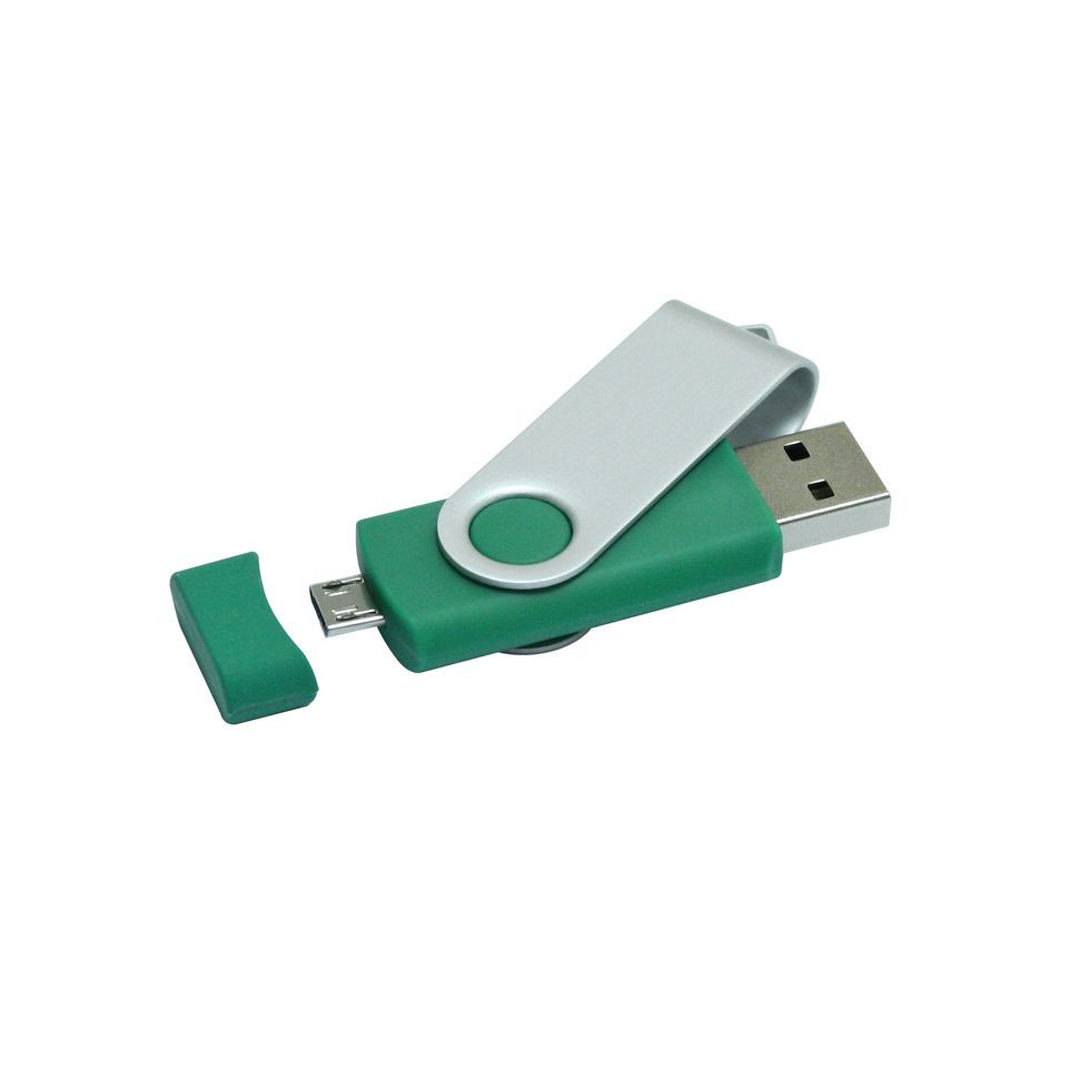 Clé USB personnalisable rotative double prise on the go