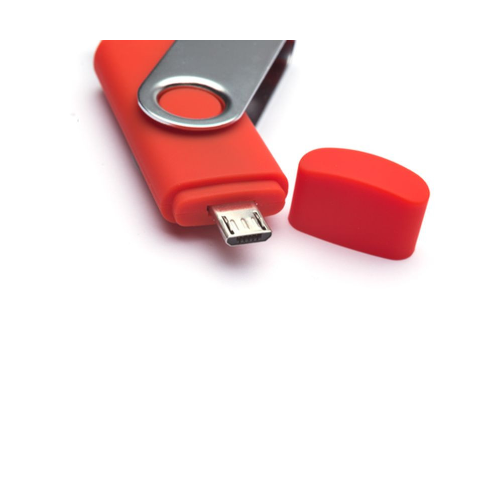 Clé USB personnalisable rotative double prise on the go