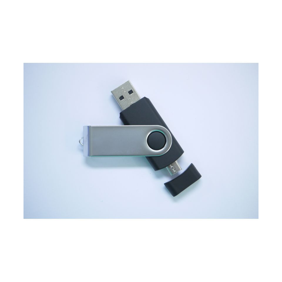 Clé USB personnalisable rotative double prise on the go