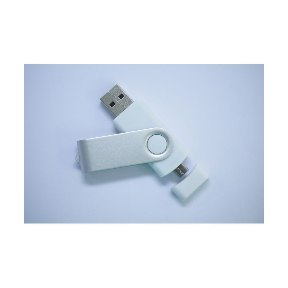 Clé USB personnalisable rotative double prise on the go