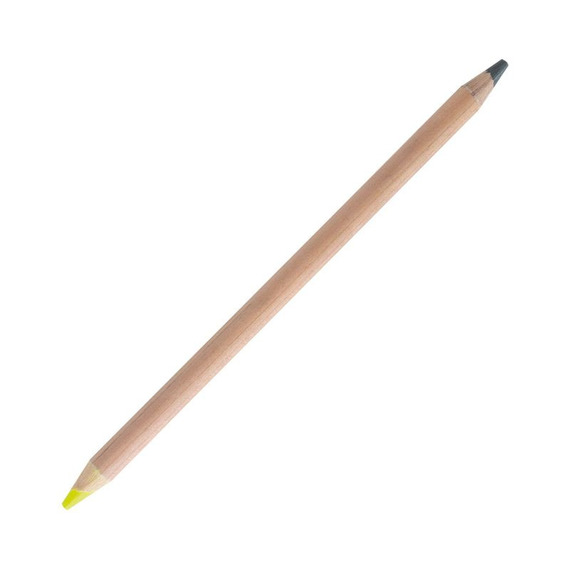 Crayon publicitaire bi-couleur en bois 176 mm graphite/fluo