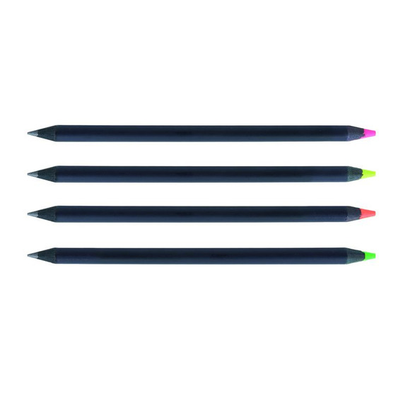 Crayon publicitaire bi-couleur en bois 176 mm graphite/fluo