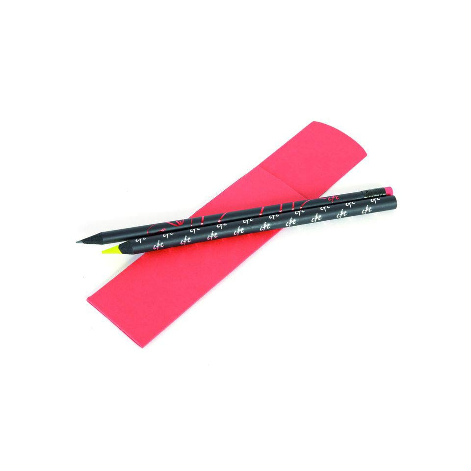 Etui en papier pour 1 ou 2 crayons publicitaires