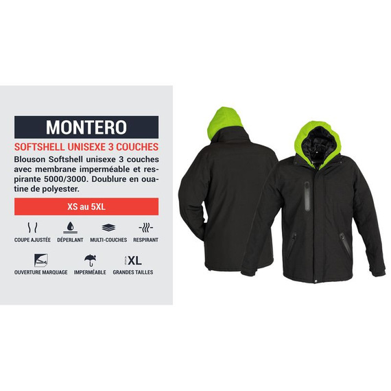 Blouson Softshell Montero capuche personnalisée HooDDooH