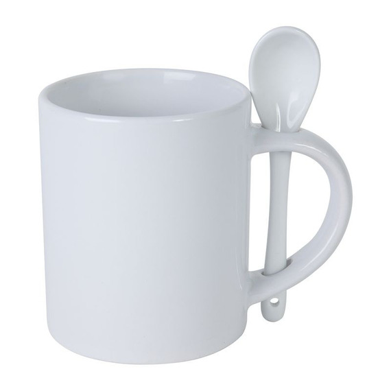 Mug personnalisable quadri en céramique avec cuillère