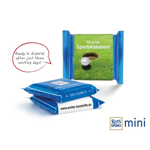 Chocolat Ritter SPORT Mini personnalisé en quadrichromie en express