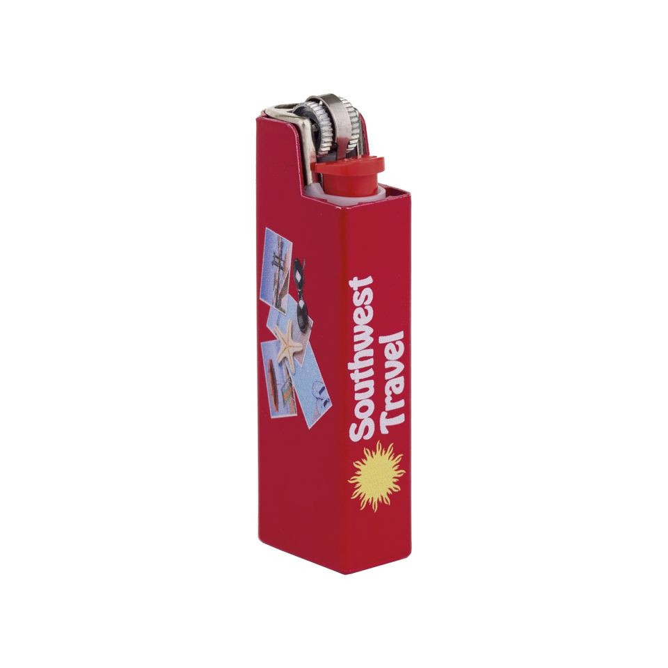 Coque de briquet publicitaire BIC® Aluminium Flat Case britePix™