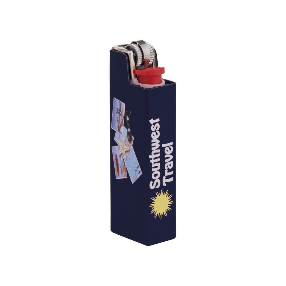 Coque de briquet publicitaire BIC® Aluminium Flat Case britePix™