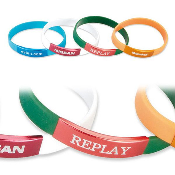 Bracelets personnalisés silicone avec plaque aluminium