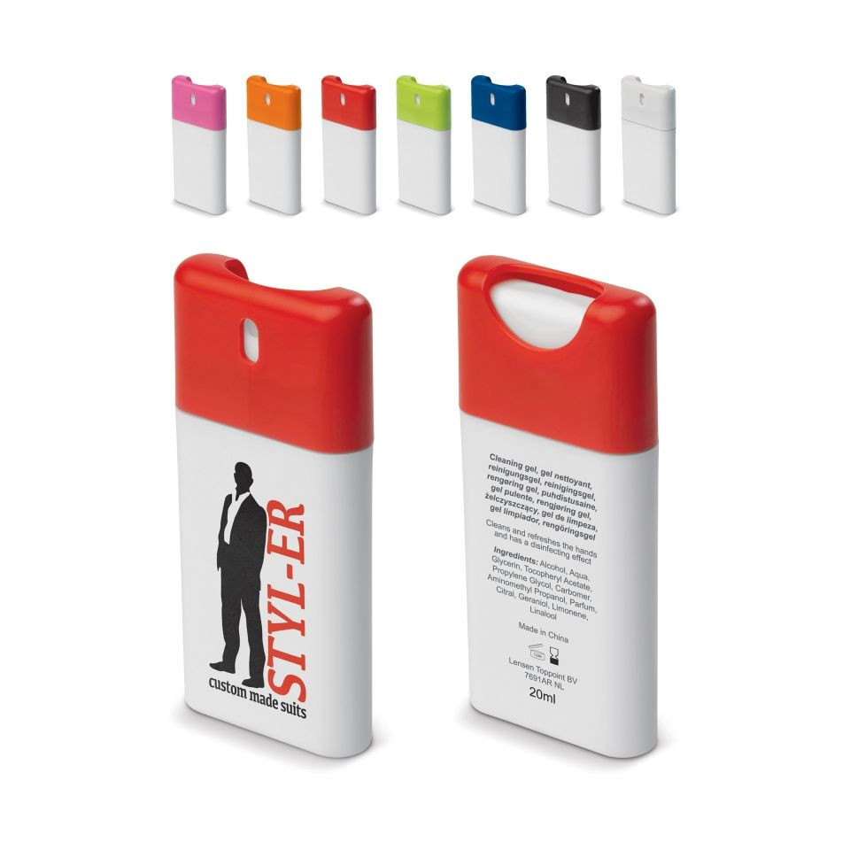 Spray publicitaire nettoyant pour les mains