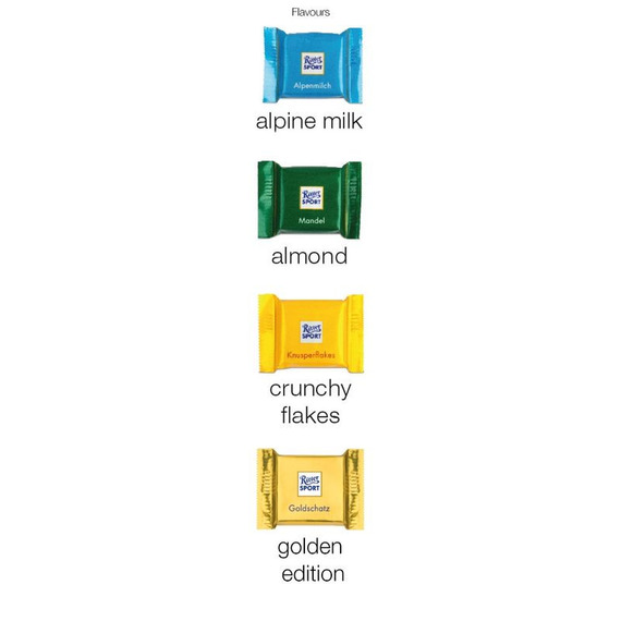 Calendrier de l'avent Ritter Sport personnalisable Mini bar QUADRETTIES