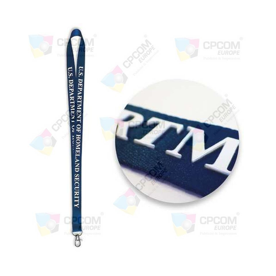 Lanyard personnalisé en marquage relief 3D