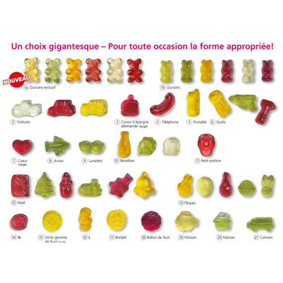 Gommes de fruits en mini-sachets personnalisés 10g