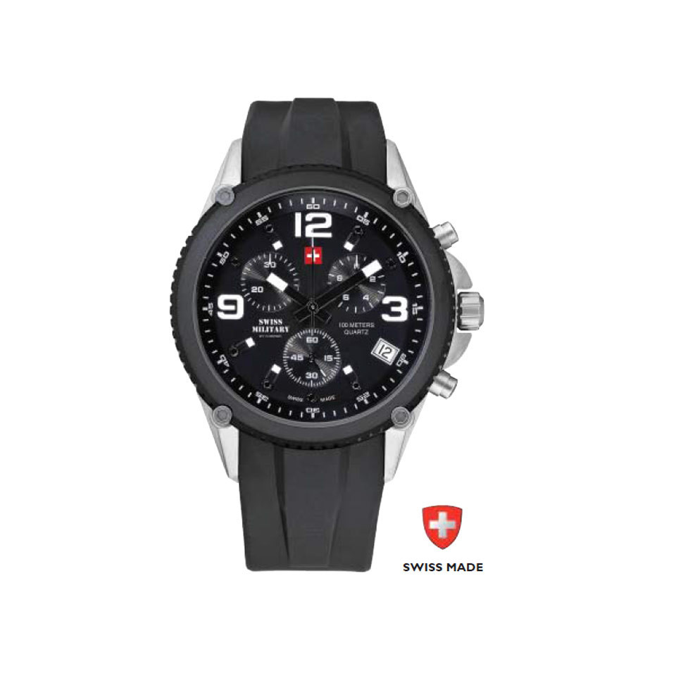 Montre personnalisée Suisse Airborne Noire