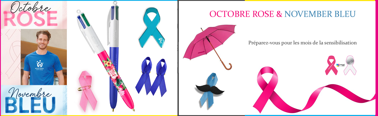 octobre rose bleu